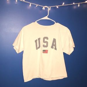 white USA cropped tee One size fits all